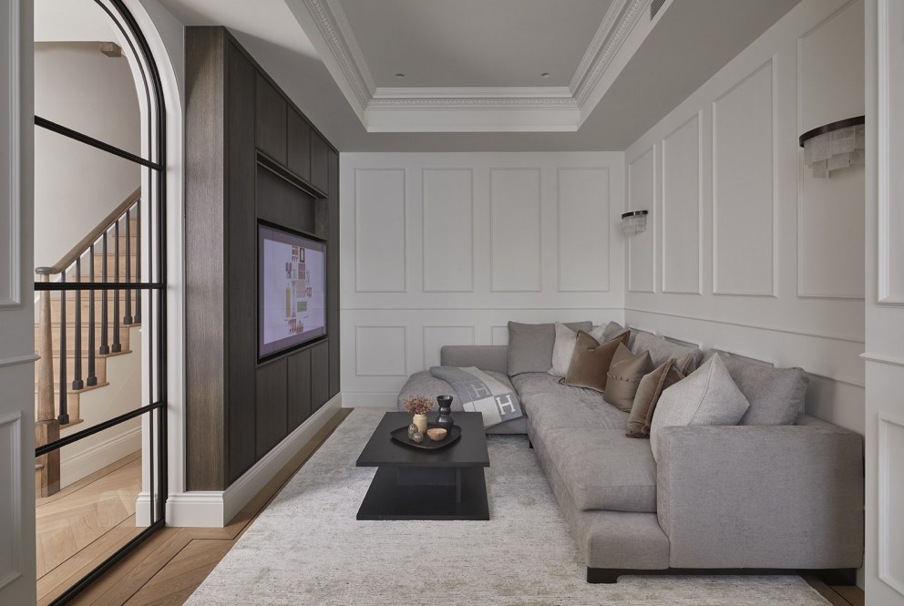 Parsons Green family home refurbishment | TV snug | Interior Designers